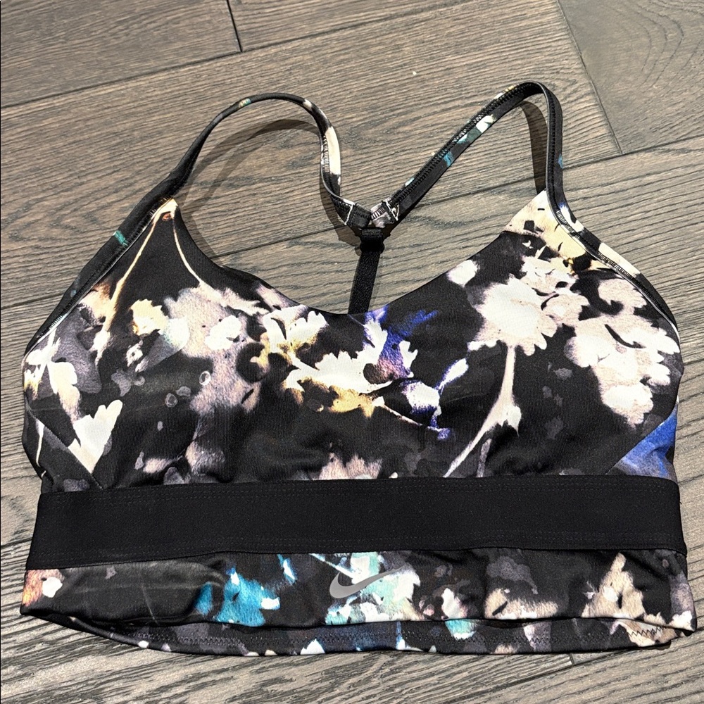 Nike Black Floral Sports Bra